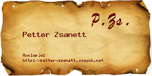 Petter Zsanett névjegykártya
